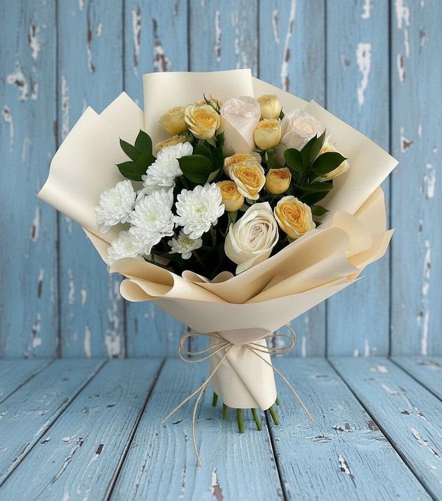 Букет цветов из: Розы и Хризантемы в Порхове