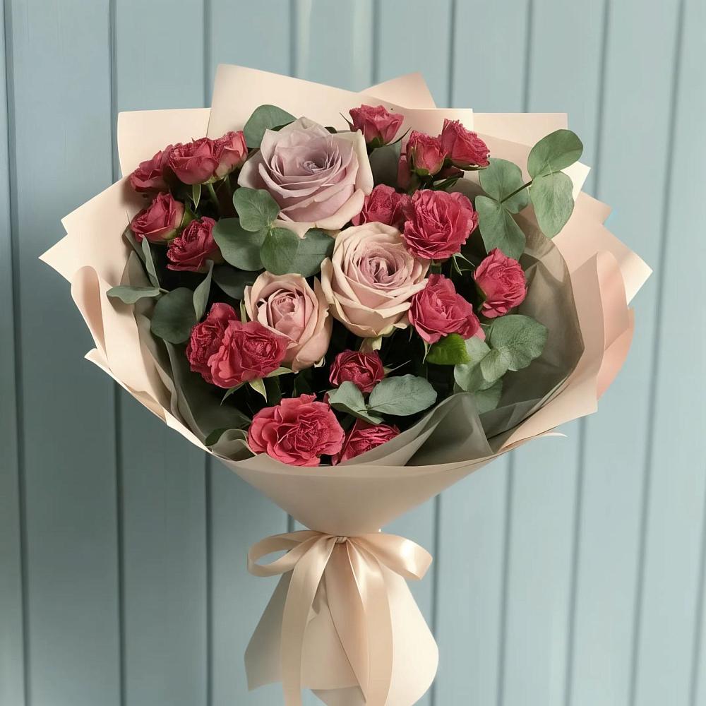Букет цветов из: Гвоздики и Розы в Порхове