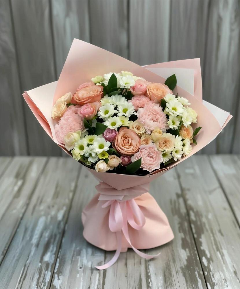 Букет цветов из: Гвоздики, Розы и Хризантемы в Порхове