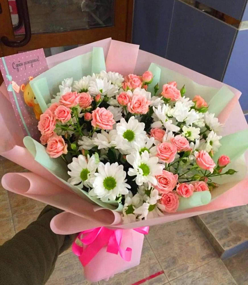 Букет цветов из: Розы и Хризантемы в Порхове