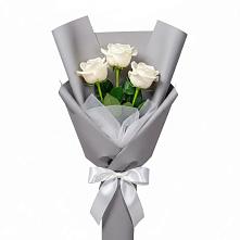 Букет 3 белые розы #REPLACE_PRED# Порхове