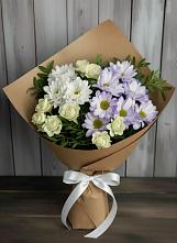 Букет цветов из:  Хризантемы и Розы #REPLACE_PRED# Порхове