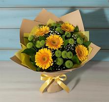 Букет цветов из:  Герберы и Хризантемы в Порхове