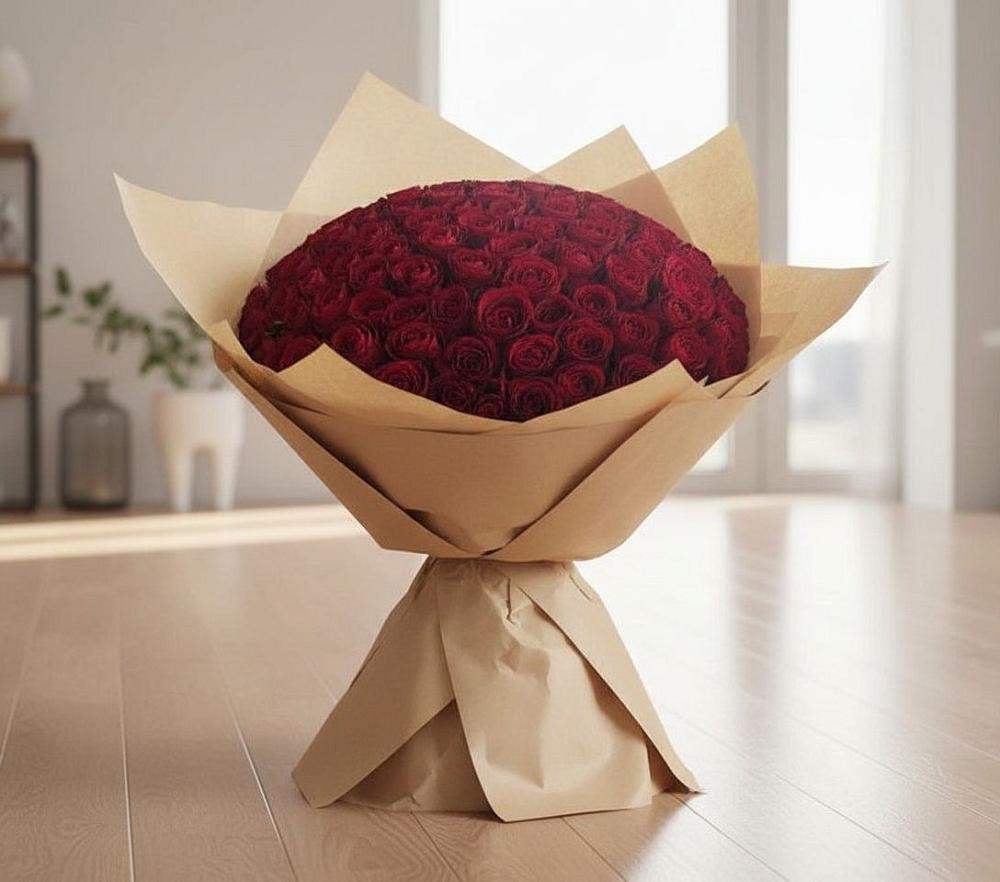 Букет 101 Красная роза в Порхове