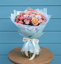 Букет цветов из:  Хризантемы и Розы в Порхове