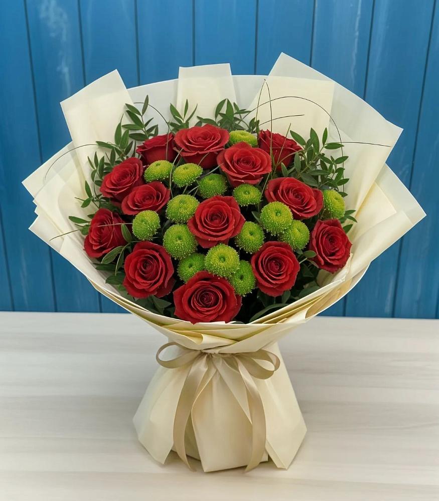 Букет цветов из: Розы и Хризантемы в Порхове